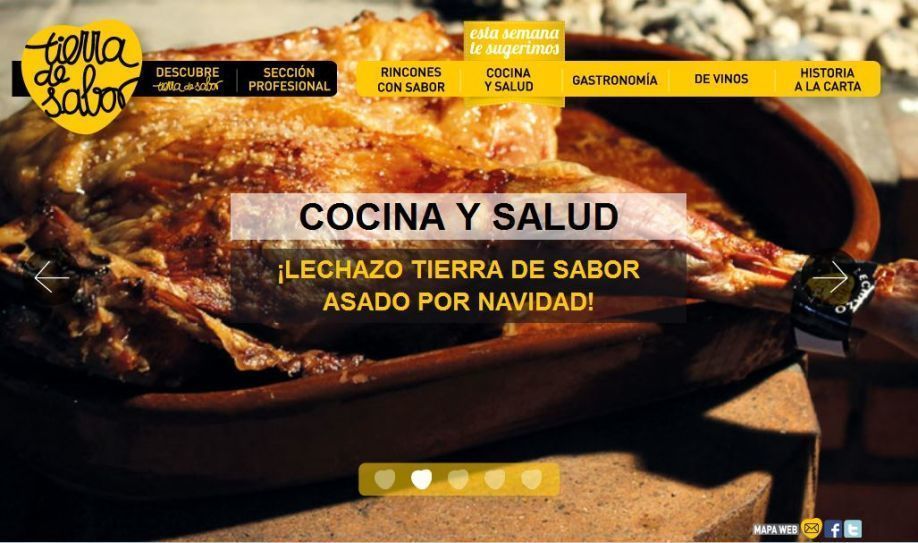 Página web de la marca 'Tierra de Sabor'.