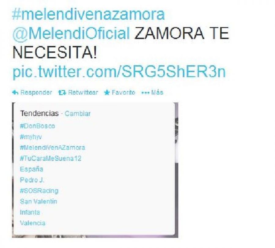 #MelendiVenAZamora, tendencia nacional en Twitter