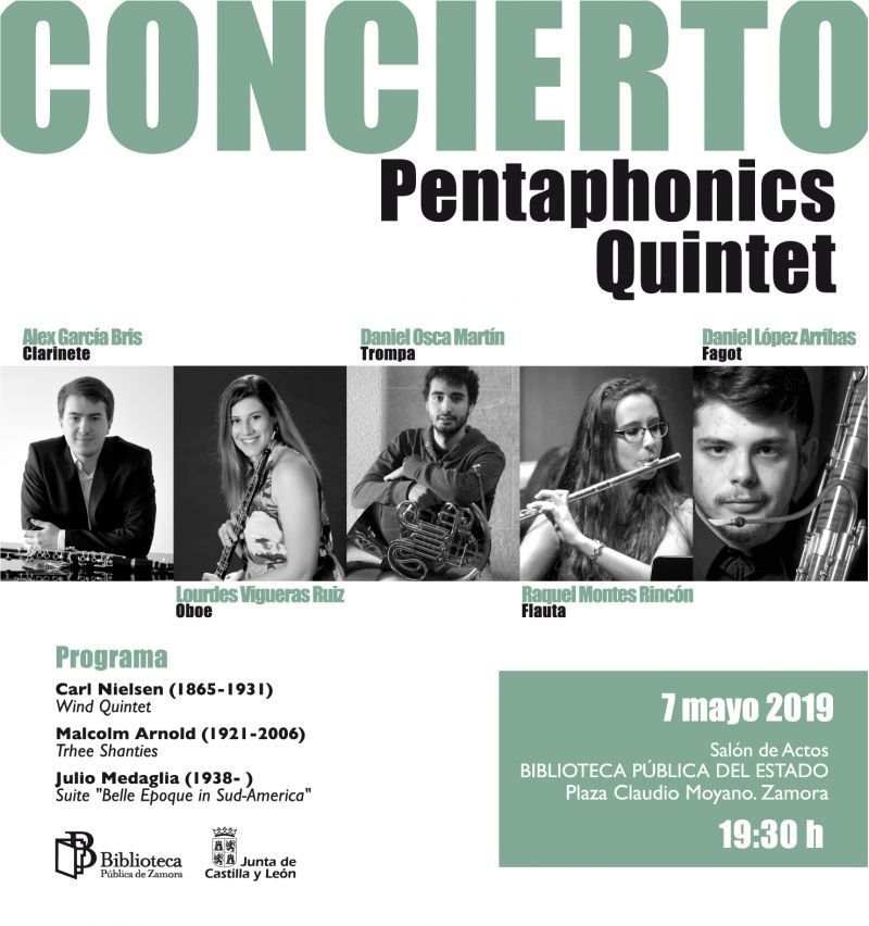 Pentaphonics Quintet presentan mañana en la Biblioteca de Zamora un concierto gratuito a las 19:00 horas
