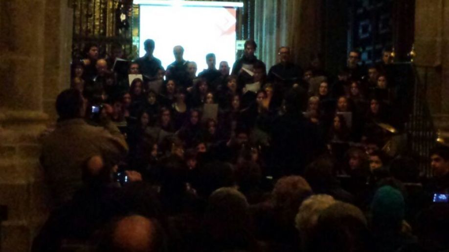 Un momento del concierto de la Banda y el Coro del Conservatorio y la Camerata Primo Tempo, dirigidos por José Ignacio Petit