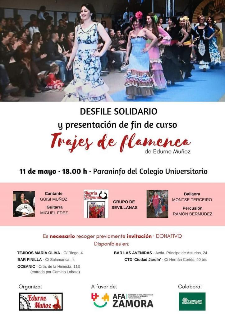 Desfile solidario de trajes de flamenca a favor de la Asociación de Alzheimer