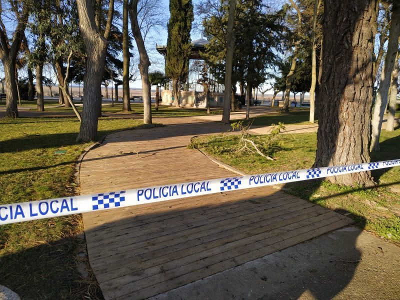 Benavente cierra varias zonas de la ciudad ante la alerta por viento