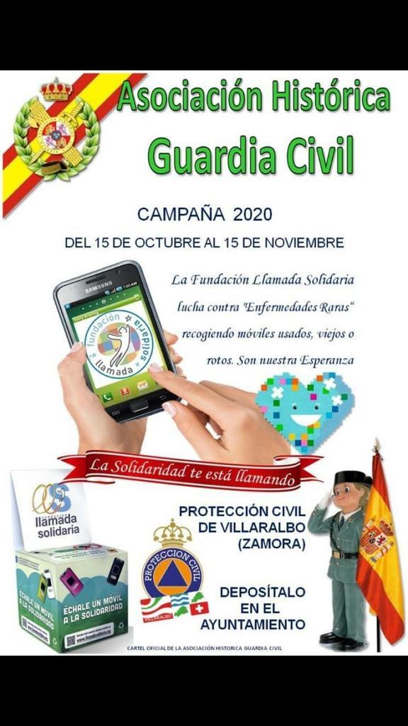 Protección Civil de Villaralbo recoge móviles antiguos para luchar contra las enfermedades raras