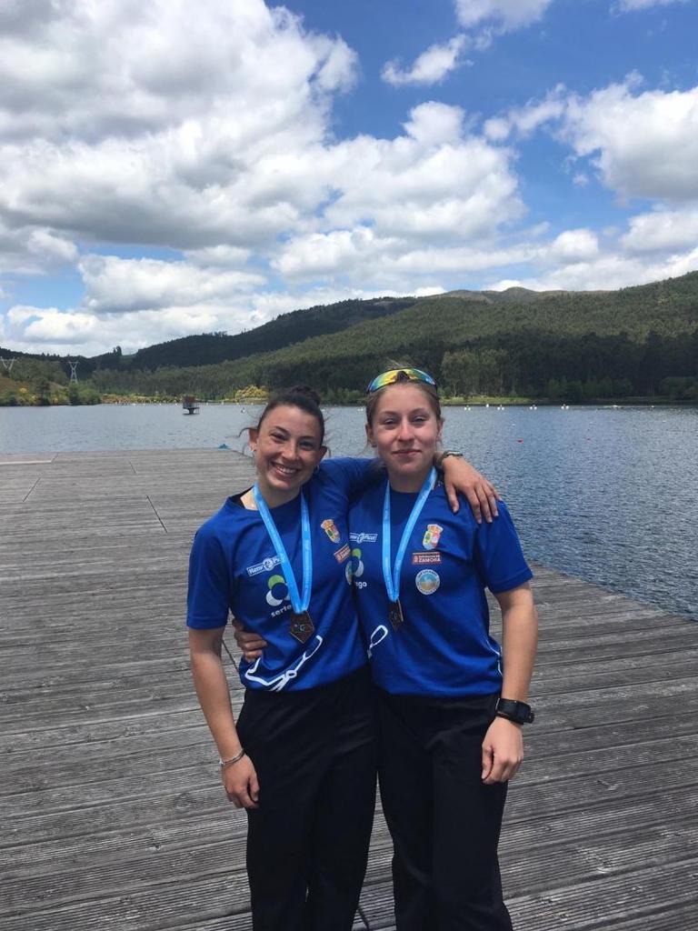 Mirella Vázquez Franco y Paula Yañez del Club Fresno de la Ribera consiguen el bronce en K2-200 y fueron sextas en K2-500