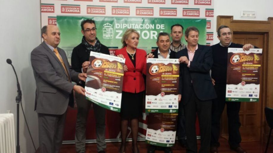 Presentación del maratón solidario de Fútbol Indoor, esta mañana en la Diputación