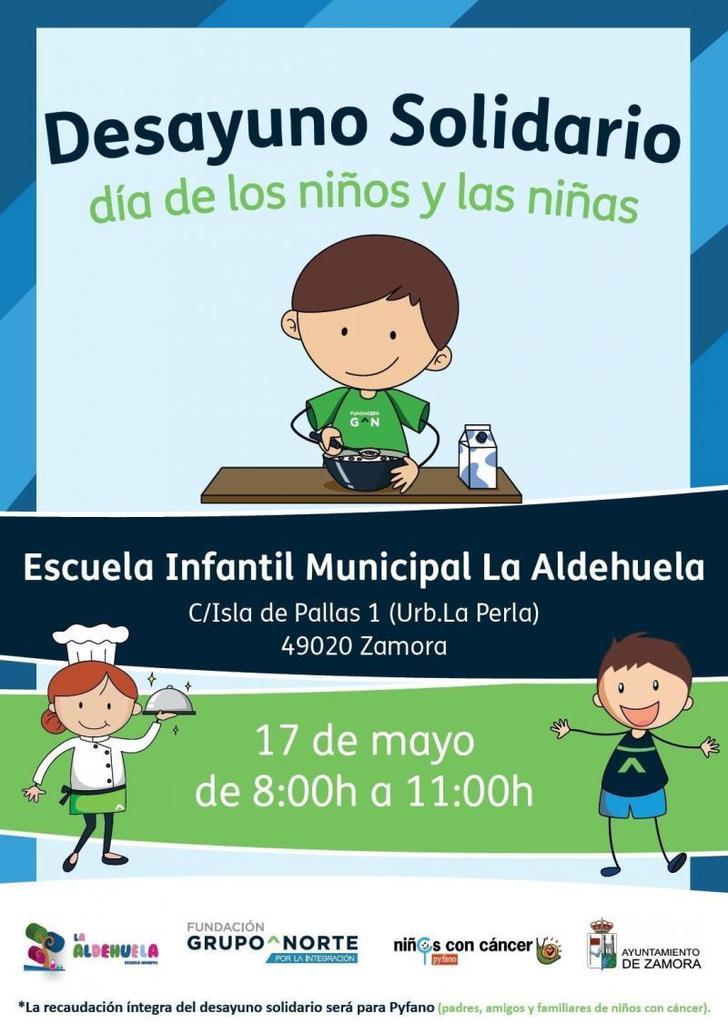 Desayuno solidario a favor de los niños con cáncer en la Escuela Infantil de la Aldehuela, con motivo del Día del Niño