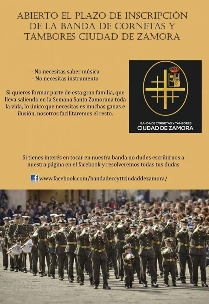 La Banda de Cornetas y Tambores Ciudad de Zamora busca seguir creciendo