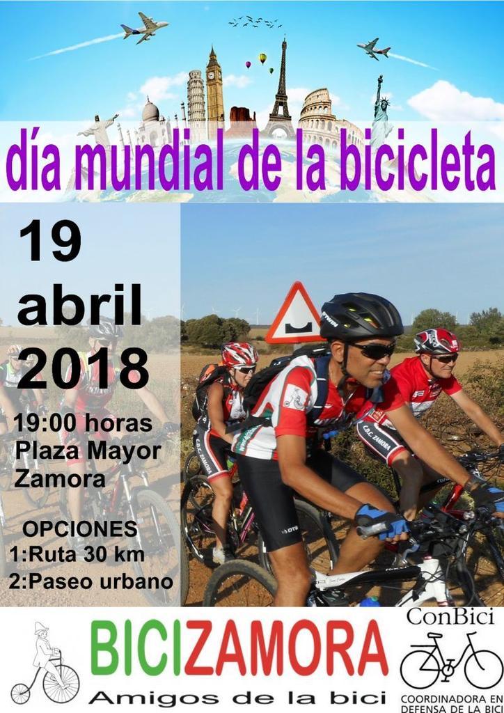 El día Internacional de la Bici se celebra este jueves. ¿Te vienes a pedalear? a las 19 Horas quedada en la Plaza Mayor