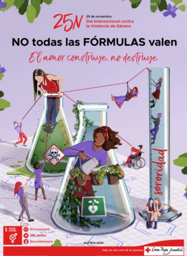 El lema de Cruz Roja Juventud para un día señalado como hoy '#NoTodasLasFormulasValen: el amor construye, no destruye'