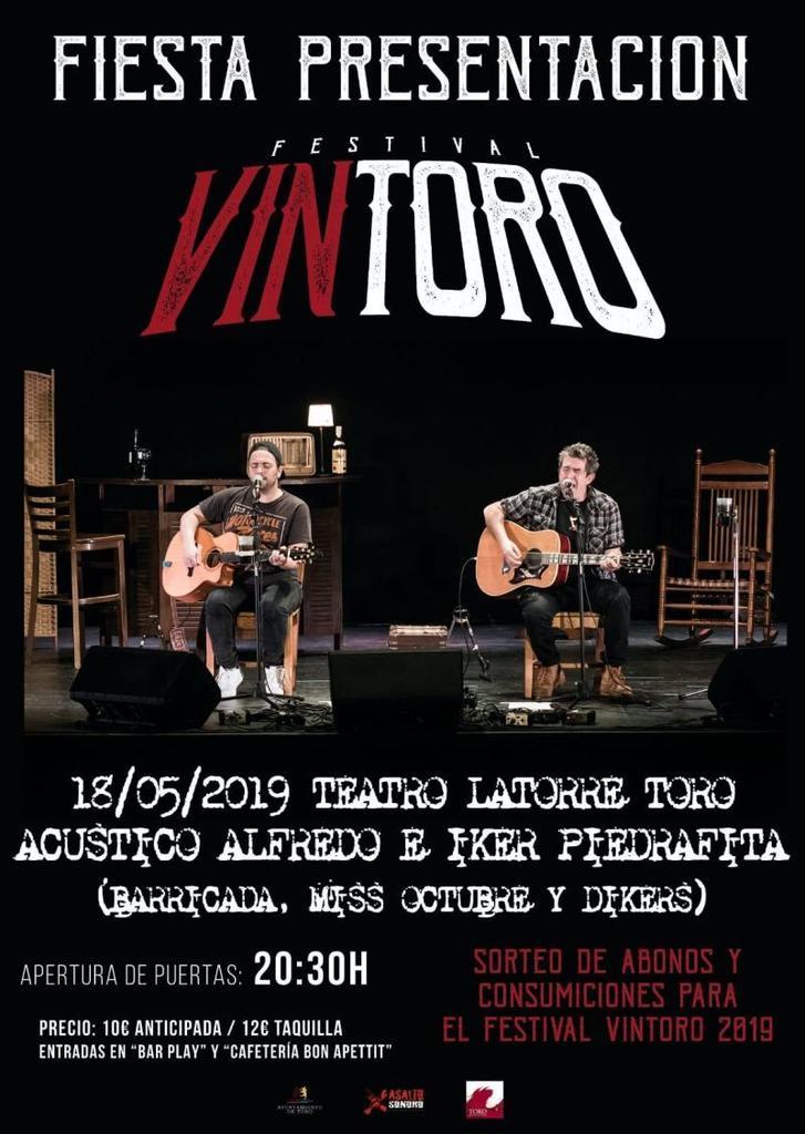 El Festival Vintoro contará con una fiesta de presentación en formato acústico