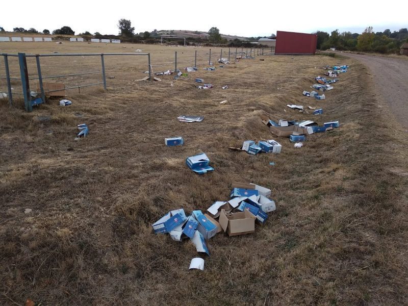 La basura se aglomera desde el pasado sábado el entorno de celebración del Cristo del Campo y también la IV de Feria del Pastor y la Trashumancia