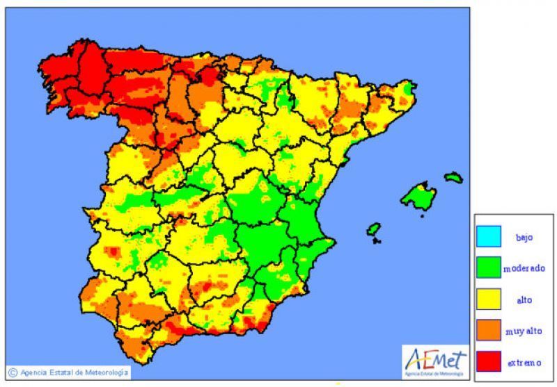 Zamora y provincia en riesgo extremo de incendios